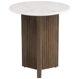 Tailo Side Table, White/Brass