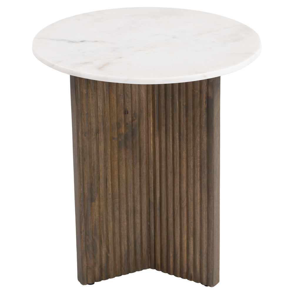 Tailo Side Table, White/Brass