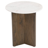 Tailo Side Table, White/Brass