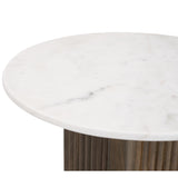 Tailo Side Table, White/Brass