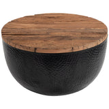 Duskan Storage Coffee Table, Natural/Black