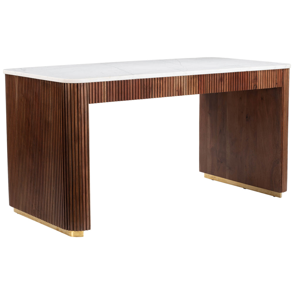Obeah Desk, White/Walnut