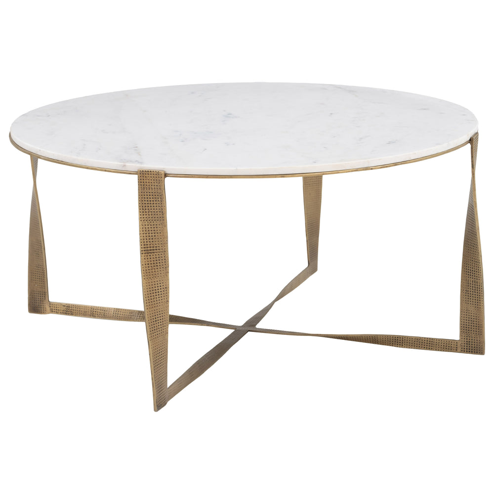 Simba Coffee Table, White/Brass