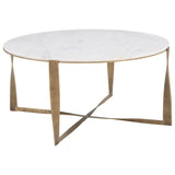 Simba Coffee Table, White/Brass