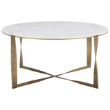 Simba Coffee Table, White/Brass