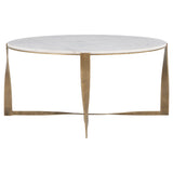 Simba Coffee Table, White/Brass