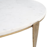 Simba Coffee Table, White/Brass