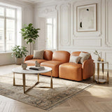 Simba Coffee Table, White/Brass