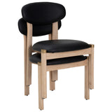 Rilou Dining Chair, Black/Natural, Set of 2