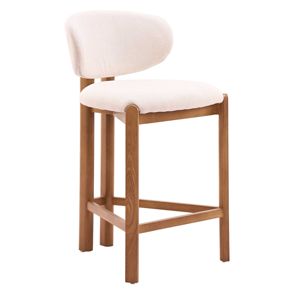 Rosetta Counter Stool, Beige/Walnut