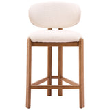 Rosetta Counter Stool, Beige/Walnut