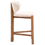 Rosetta Counter Stool, Beige/Walnut