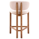 Rosetta Counter Stool, Beige/Walnut