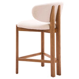 Rosetta Counter Stool, Beige/Walnut