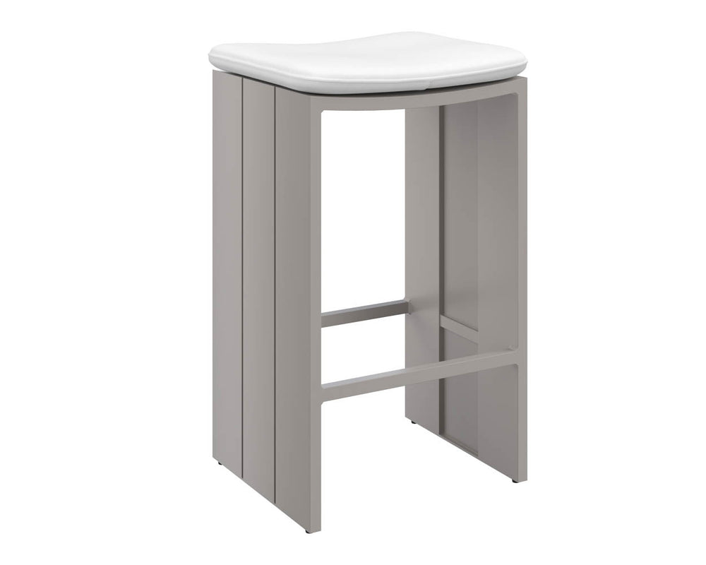Verin Outdoor Barstool, Greige/Stinson White-Furniture - Dining-High Fashion Home