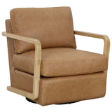 Castell Leather Swivel Chair by Sunpan
