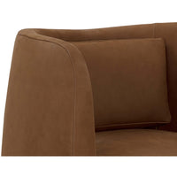 Emilie Leather Swivel Chair, Nubuck Caramel-Furniture - Chairs-High Fashion Home
