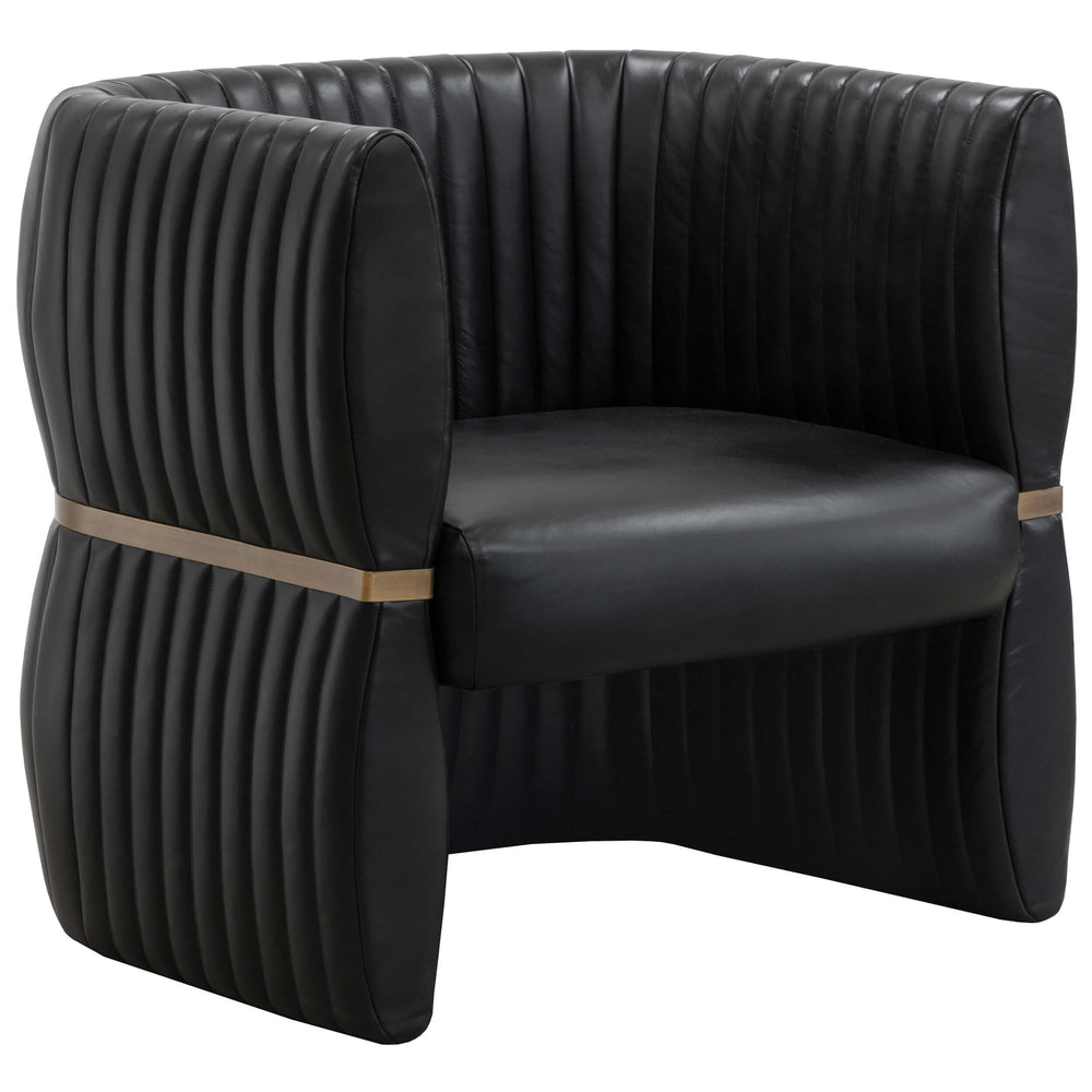 Tryor Leather Chair, Vintage Black-Furniture - Chairs-High Fashion Home