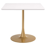 Epas Dining Table, White/Gold