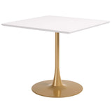 Epas Dining Table, White/Gold