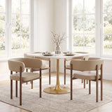 Epas Dining Table, White/Gold