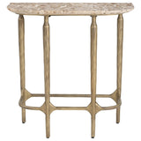 Rochester Side Table, Beige/Brass