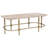 Rochester Coffee Table, Beige/Brass