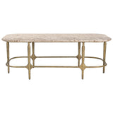 Rochester Coffee Table, Beige/Brass