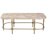 Rochester Coffee Table, Beige/Brass