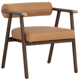 Sova Leather Dining Arm Chair, Sahara Camel
