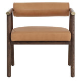 Sova Leather Dining Arm Chair, Sahara Camel