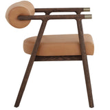 Sova Leather Dining Arm Chair, Sahara Camel