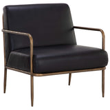Lathan Leather Chair, Charcoal Black-Furniture - Chairs-High Fashion Home