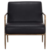 Lathan Leather Chair, Charcoal Black-Furniture - Chairs-High Fashion Home