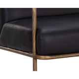 Lathan Leather Chair, Charcoal Black-Furniture - Chairs-High Fashion Home