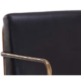 Lathan Leather Chair, Charcoal Black-Furniture - Chairs-High Fashion Home