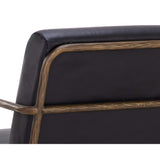 Lathan Leather Chair, Charcoal Black-Furniture - Chairs-High Fashion Home