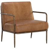 Lathan Leather Chair, Tan-Furniture - Chair-High Fashion Home