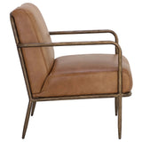 Lathan Leather Chair, Tan-Furniture - Chair-High Fashion Home
