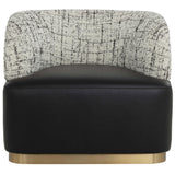 Brinda Swivel Chair, Bravo Black/Halton Birch-Furniture - Chairs-High Fashion Home