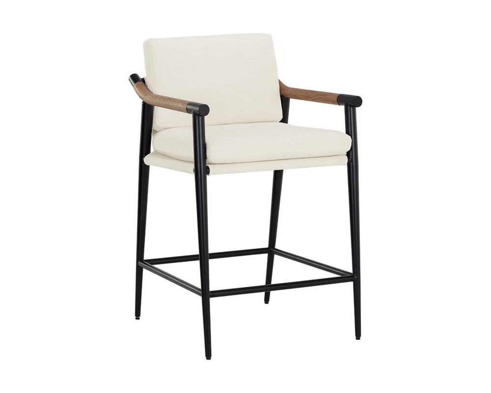 Meadow Counter Stool, Heather Ivory Tweed-Furniture - Dining-High Fashion Home
