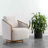 Tasia Swivel Lounge Chair, Effie Linen