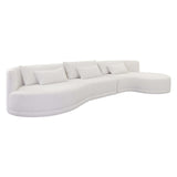 Laken RAF Chaise Sectional, Copenhagen White-Furniture - Sofas-High Fashion Home