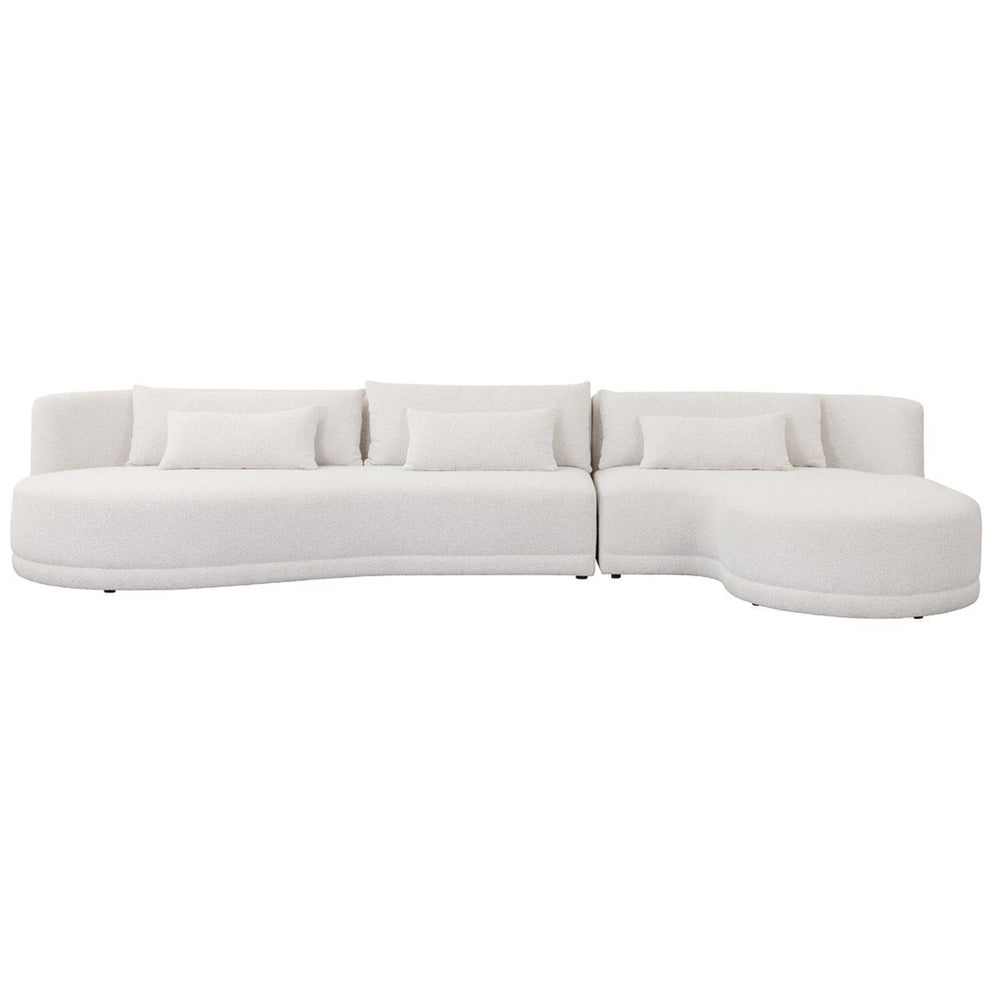Laken RAF Chaise Sectional, Copenhagen White-Furniture - Sofas-High Fashion Home