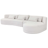 Laken RAF Chaise Sectional, Copenhagen White-Furniture - Sofas-High Fashion Home