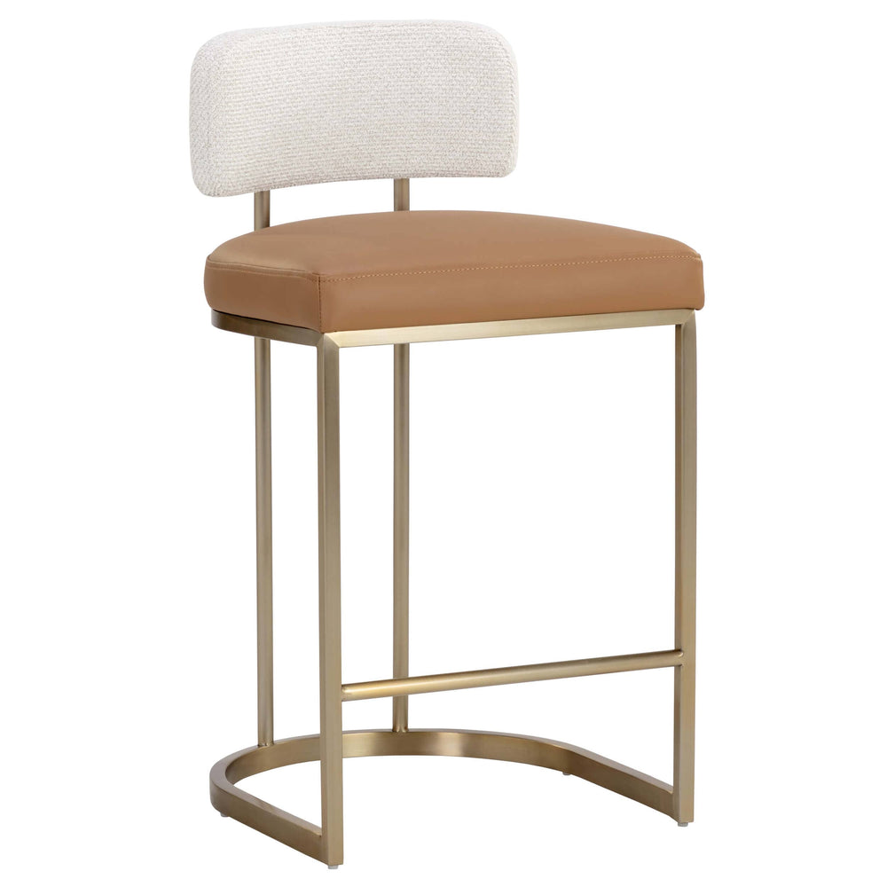 Larissa Bar & Counter Stool, Napa Cognac/Rhea Light Barley-Furniture - Dining-High Fashion Home