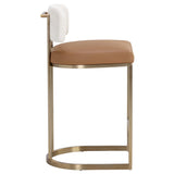 Larissa Bar & Counter Stool, Napa Cognac/Rhea Light Barley-Furniture - Dining-High Fashion Home