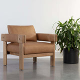 Carmichael Leather Chair, Ludlow Sesame-Furniture - Chairs-High Fashion Home