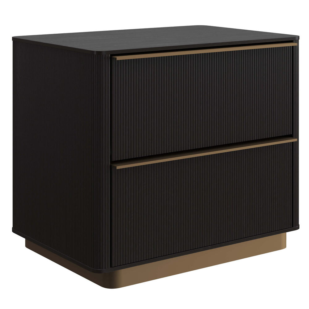 Kalla Nightstand, Charcoal-Furniture - Bedroom-High Fashion Home
