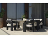 Pylos Outdoor Dining Armchair, Black/Louis Cream, Set of 2-Furniture - Dining-High Fashion Home